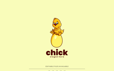Chick Mascot Cartoon Logo