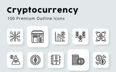 Cryptocurrency унікальний контур іконки
