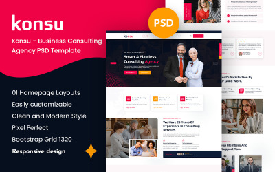 Konsu - Plantilla PSD de agencia de consultoría empresarial