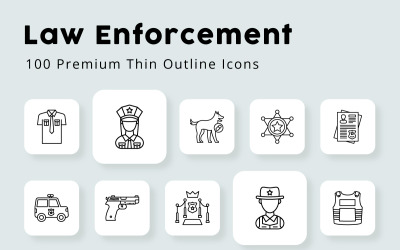 Правоохоронні органи унікальний контур ікон