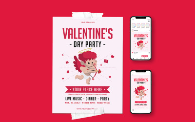 Valentine&#039;s Party Invitation Flyer