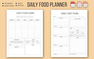Daily food planner – KDP Interior. This is KDP Interior is 100% tested on Amazon