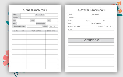 Libro de registro del formulario de registro de clientes | Interior KDP.