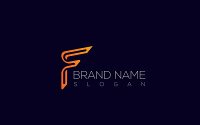 Логотип F | Шаблон оформлення логотипу букви F