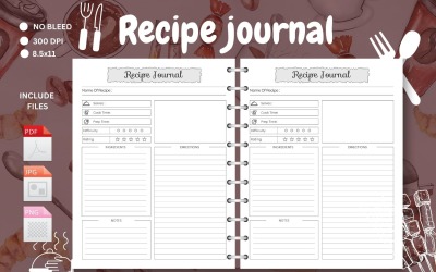 Recept Journal KDP inredning. Detta är KDP Interior är 100% testad på Amazon