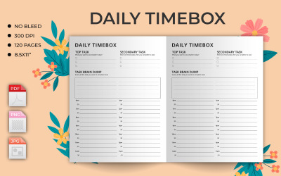 Täglicher Timebox-Planer Tagesplan | Kdp-Innenraum.