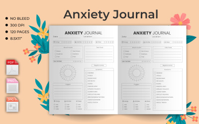 Toto je Anxiety Journal – KDP Interior. Toto je KDP Interior je 100% testováno na Amazon KDP