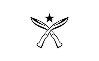 Guerra comando cuchillo icono logo vector versión v13