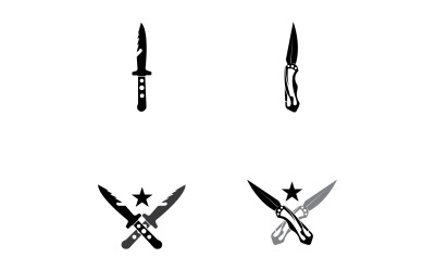 Guerra commando coltello icona logo vettoriale versione v5