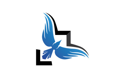 Bird wing flying animal logo vector design version 19