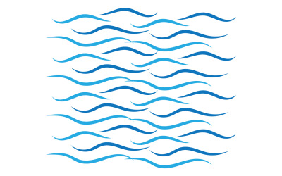 Disegno vettoriale del logo della spiaggia delle onde d&amp;#39;acqua v8