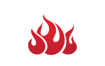 Fire flame icon logo template design element v12