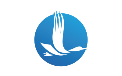 Kuş kanadı uçan hayvan logosu vektör tasarımı sürüm 20