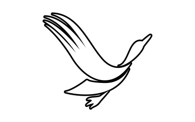 Madárszárnyú repülő állat logója, vektoros tervezés, 13-as verzió
