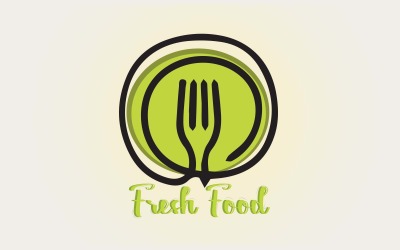 O logotipo de alimentos frescos da empresa