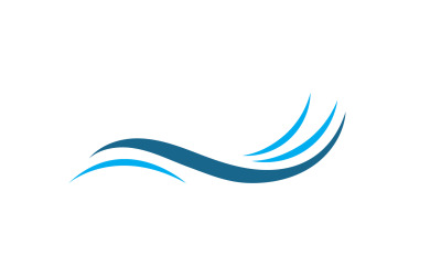 Projeto de vetor de logotipo de praia de onda de água v2