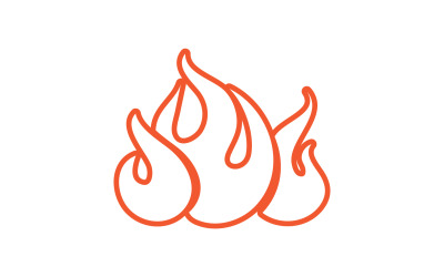 Vuur vlam pictogram logo sjabloon ontwerpelement v28