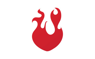 Vuur vlam pictogram logo sjabloon ontwerpelement v8