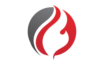 Ateş alev simgesi logo şablonu öğesi v41