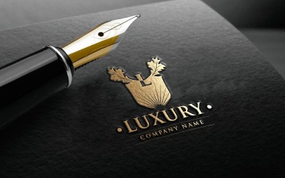 Modèle de logo de lettre L de luxe Pro