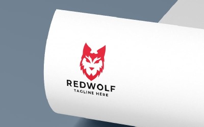 Modelo de logotipo Red Wolf Pro