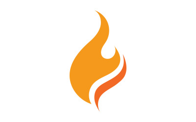 Ogień płomień ikona logo element szablonu v14
