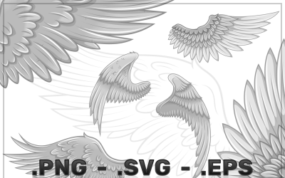 Diseño vectorial de alas de ángel