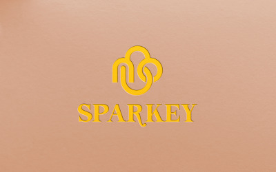 Макет желтого логотипа с рельефным эффектом и фоновой текстурой