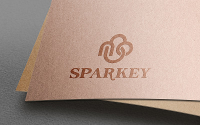 Maqueta de logotipo en perspectiva en relieve sobre textura de papel kraft