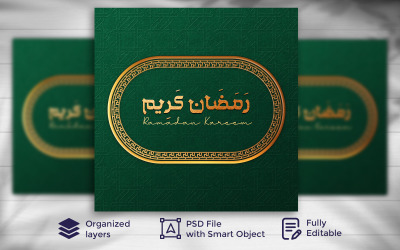 Modèle de bannière de médias sociaux du festival islamique Ramadan Mubarak 01