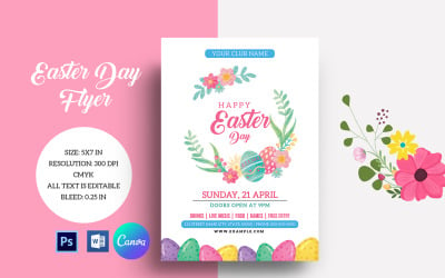 Printable Easter Party Invitation Flyer, Ms Word, Psd and Canva