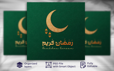 Ramadan Mubarak Islamitisch Festival Social Media Banner Sjabloon 03