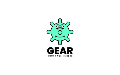 Stile del logo del fumetto della mascotte dell&amp;#39;ingranaggio