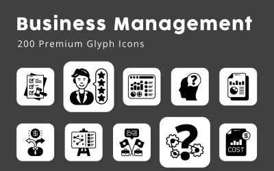 Unternehmensführung Einzigartige Glyph-Icons
