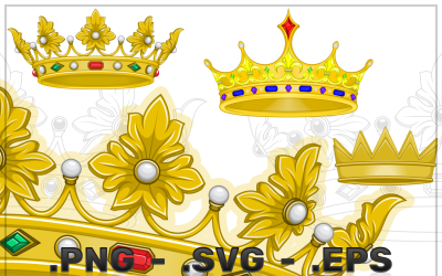 Vector Design Of Golden Crowns