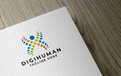Шаблон логотипа Digi Human Pro