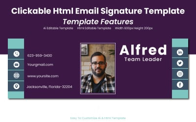 Clickable Html Email Signature - Corporate Identity Design