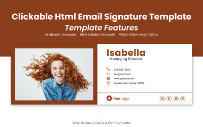 Дизайн шаблона подписи HTML - Электронная почта с подписью HTML