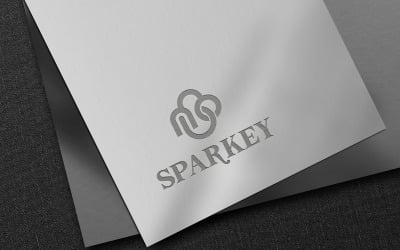 Gray debossed logo mockup on white paper texture mockup