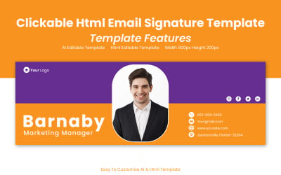 Html-handtekening E-mail + HTML-handtekening sjabloonontwerp