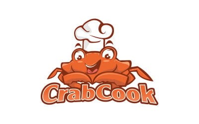 Logo maskotki menu owoce morza kraba szefa kuchni