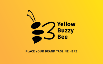 Modèle de logo jaune Buzzy Bee
