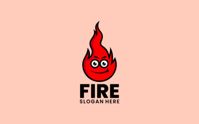 Feuer-Maskottchen-Cartoon-Logo-Stil