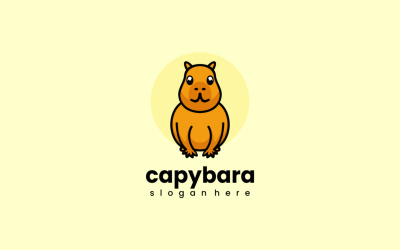 Kapibara Basit Maskot Logosu
