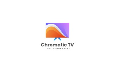 Kolorowe logo gradientu chromatycznego telewizora