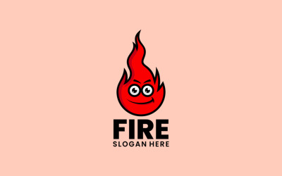 Stile di logo del fumetto della mascotte del fuoco