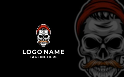 Création de logo graphique crâne hipster
