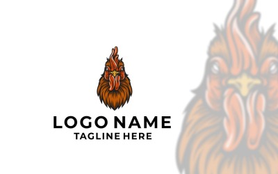 Hahn-Kopf-Grafik-Logo-Design