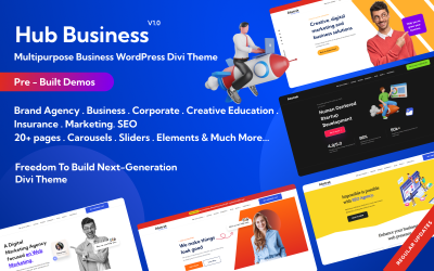Hub – багатоцільова дочірня тема WordPress Divi для бізнесу