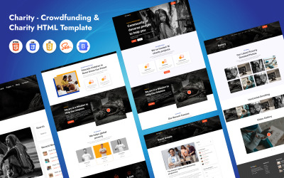 Välgörenhet - Crowdfunding &amp;amp; Välgörenhet HTML5-mall